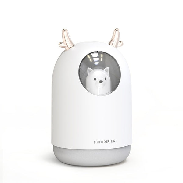 Home Appliances USB Humidifier 300ml Cute Pet Ultrasonic Cool Mist Aroma Air Oil Diffuser Romantic Color LED Lamp Humidificador