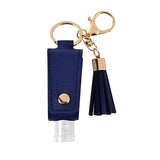 Hand Sanitizer Bottle with Tassel Keychain 30ML Portable Empty Reusable Bottle PU Leather Key Chains Holder Carriers